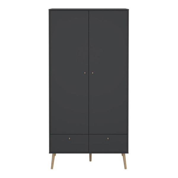 Cumbria Wide Matte Black Wardrobe