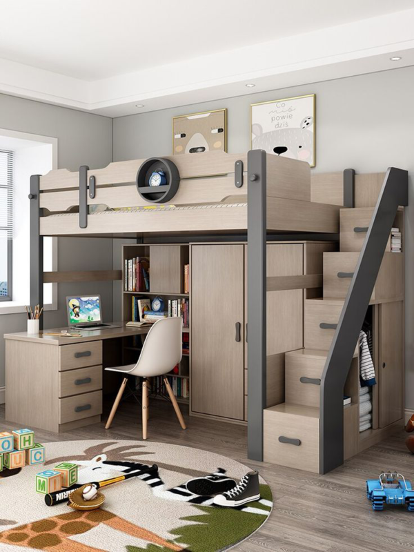 Modern Twin Bunk Bed with Storage