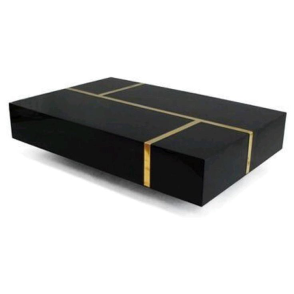 Sleek Black and Gold Coffee Table